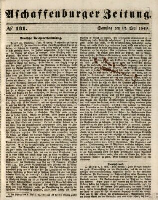 Aschaffenburger Zeitung Samstag 12. Mai 1849