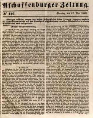 Aschaffenburger Zeitung Sonntag 27. Mai 1849