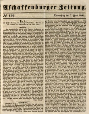 Aschaffenburger Zeitung Donnerstag 7. Juni 1849