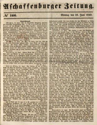 Aschaffenburger Zeitung Montag 18. Juni 1849