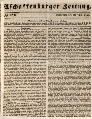 Aschaffenburger Zeitung Donnerstag 28. Juni 1849