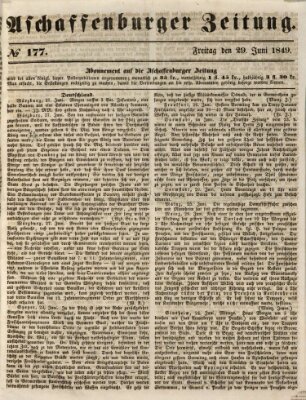 Aschaffenburger Zeitung Freitag 29. Juni 1849