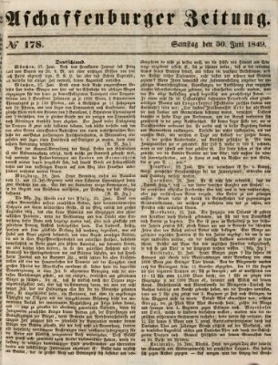 Aschaffenburger Zeitung Samstag 30. Juni 1849