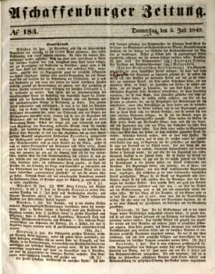 Aschaffenburger Zeitung Donnerstag 5. Juli 1849