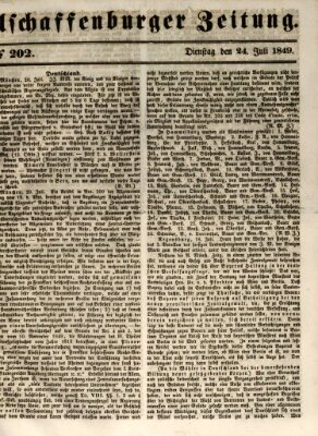 Aschaffenburger Zeitung Dienstag 24. Juli 1849