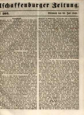 Aschaffenburger Zeitung Mittwoch 25. Juli 1849