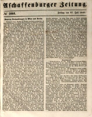 Aschaffenburger Zeitung Freitag 27. Juli 1849