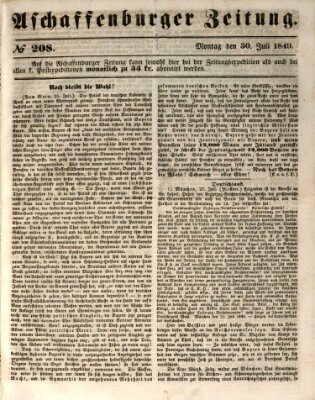 Aschaffenburger Zeitung Montag 30. Juli 1849