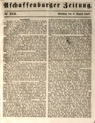 Aschaffenburger Zeitung Samstag 4. August 1849