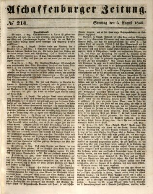 Aschaffenburger Zeitung Sonntag 5. August 1849