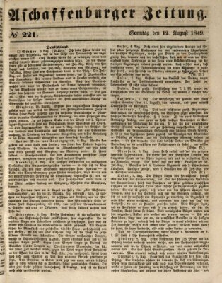 Aschaffenburger Zeitung Sonntag 12. August 1849