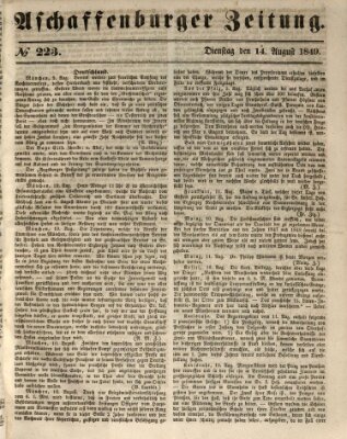 Aschaffenburger Zeitung Dienstag 14. August 1849