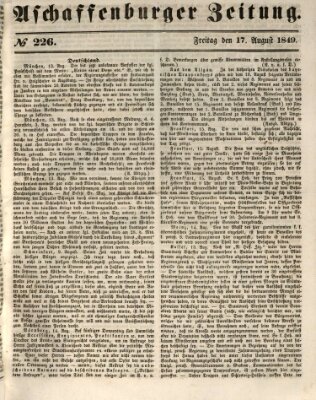 Aschaffenburger Zeitung Freitag 17. August 1849