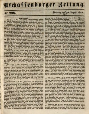 Aschaffenburger Zeitung Sonntag 19. August 1849