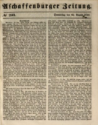 Aschaffenburger Zeitung Samstag 25. August 1849