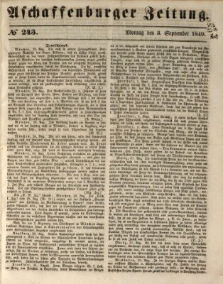 Aschaffenburger Zeitung Montag 3. September 1849