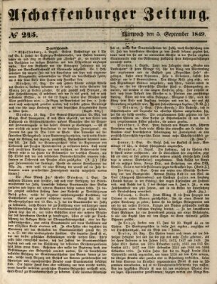 Aschaffenburger Zeitung Mittwoch 5. September 1849