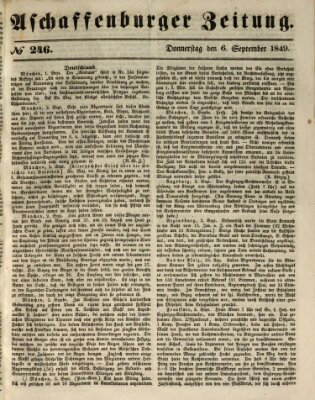 Aschaffenburger Zeitung Donnerstag 6. September 1849