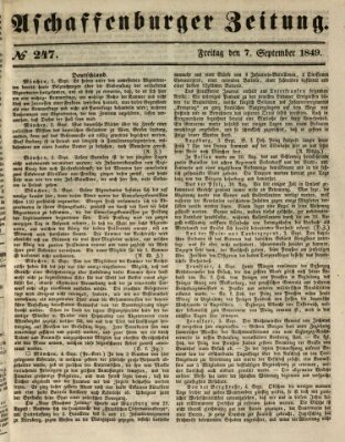 Aschaffenburger Zeitung Freitag 7. September 1849