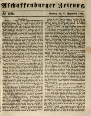 Aschaffenburger Zeitung Sonntag 16. September 1849