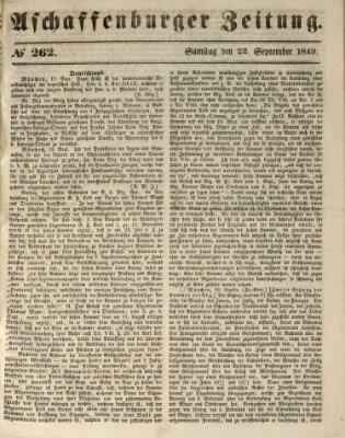 Aschaffenburger Zeitung Samstag 22. September 1849