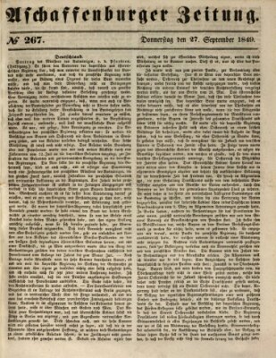 Aschaffenburger Zeitung Donnerstag 27. September 1849