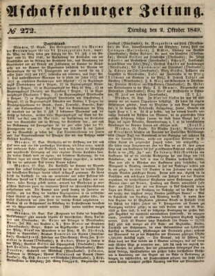 Aschaffenburger Zeitung Dienstag 2. Oktober 1849