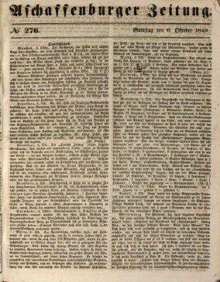 Aschaffenburger Zeitung Samstag 6. Oktober 1849