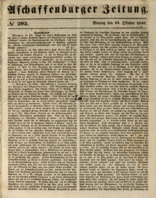 Aschaffenburger Zeitung Montag 22. Oktober 1849