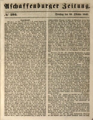 Aschaffenburger Zeitung Dienstag 23. Oktober 1849