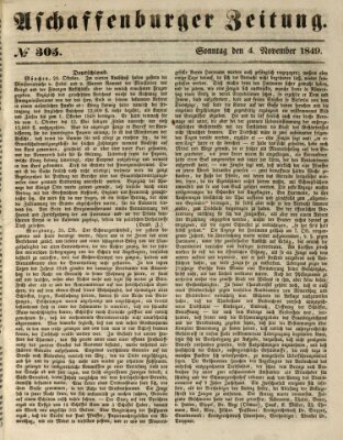 Aschaffenburger Zeitung Sonntag 4. November 1849