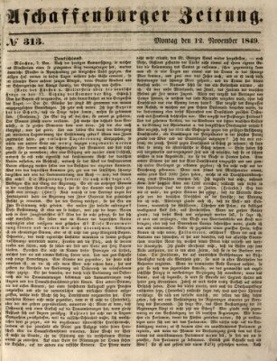 Aschaffenburger Zeitung Montag 12. November 1849