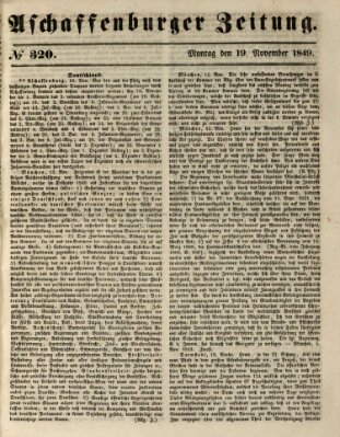 Aschaffenburger Zeitung Montag 19. November 1849