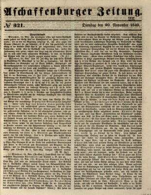 Aschaffenburger Zeitung Dienstag 20. November 1849