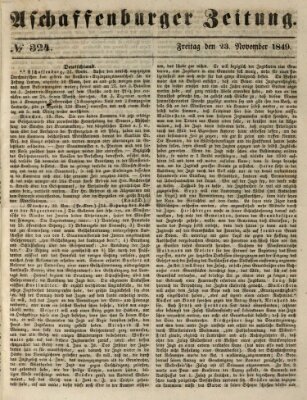 Aschaffenburger Zeitung Freitag 23. November 1849