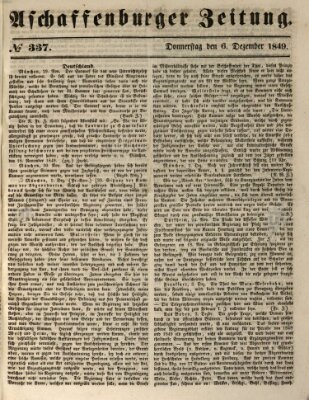 Aschaffenburger Zeitung Donnerstag 6. Dezember 1849