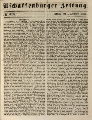 Aschaffenburger Zeitung Freitag 7. Dezember 1849