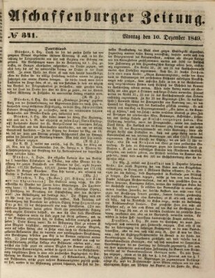 Aschaffenburger Zeitung Montag 10. Dezember 1849