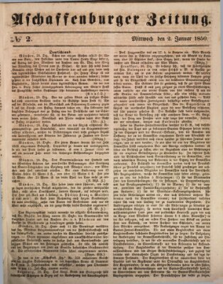 Aschaffenburger Zeitung Mittwoch 2. Januar 1850