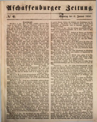 Aschaffenburger Zeitung Sonntag 6. Januar 1850