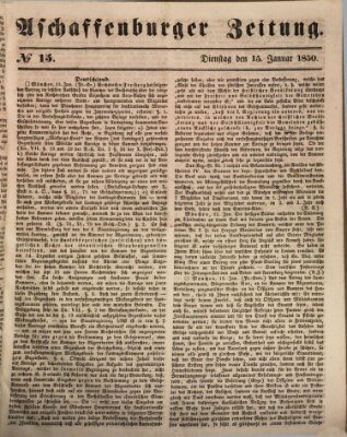 Aschaffenburger Zeitung Dienstag 15. Januar 1850