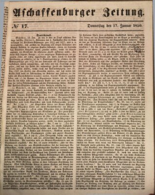 Aschaffenburger Zeitung Donnerstag 17. Januar 1850