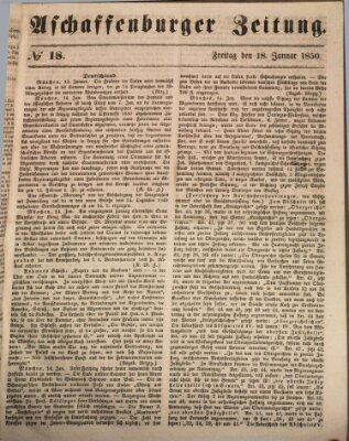 Aschaffenburger Zeitung Freitag 18. Januar 1850