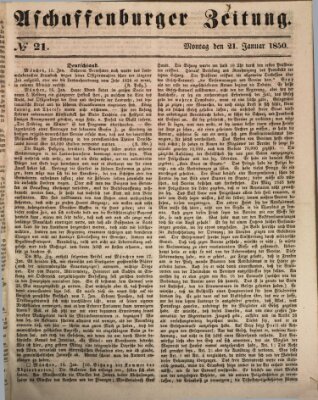 Aschaffenburger Zeitung Montag 21. Januar 1850