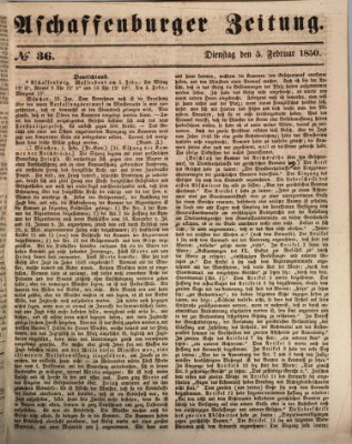 Aschaffenburger Zeitung Dienstag 5. Februar 1850