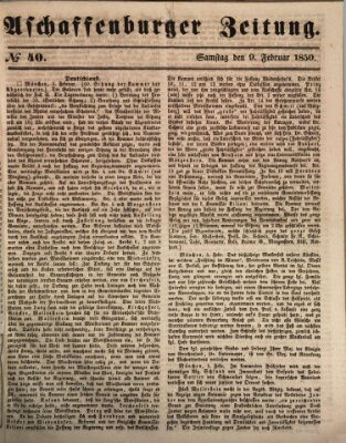 Aschaffenburger Zeitung Samstag 9. Februar 1850