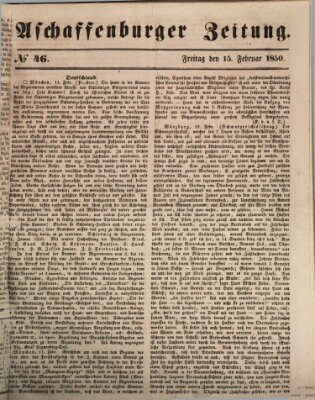 Aschaffenburger Zeitung Freitag 15. Februar 1850