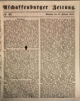 Aschaffenburger Zeitung Samstag 16. Februar 1850