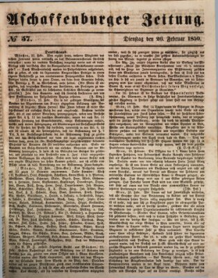 Aschaffenburger Zeitung Dienstag 26. Februar 1850