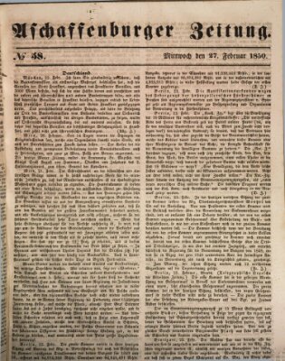 Aschaffenburger Zeitung Mittwoch 27. Februar 1850